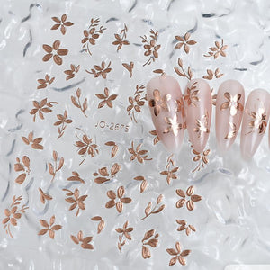 Nail Sticker - 2675 - Flower - Rose Gold