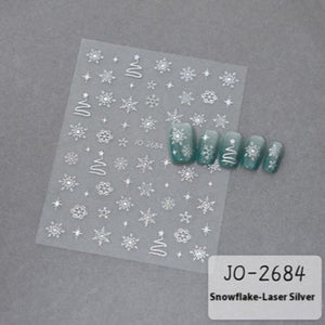 Nail Sticker - 2684 - Christmas - Silver