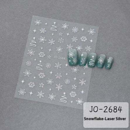 Nail Sticker - 2684 - Christmas - Silver
