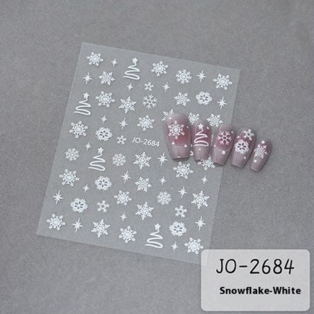 Nail Sticker - 2684 - Christmas - White