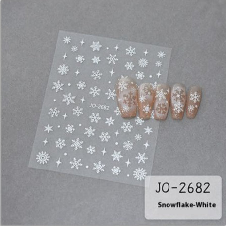 Nail Sticker - 2682 - Christmas - White