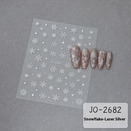 Nail Sticker - 2682 - Christmas - Silver