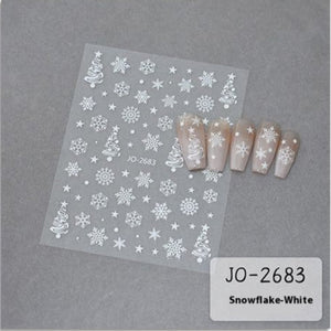 Nail Sticker - 2683 - Christmas - White