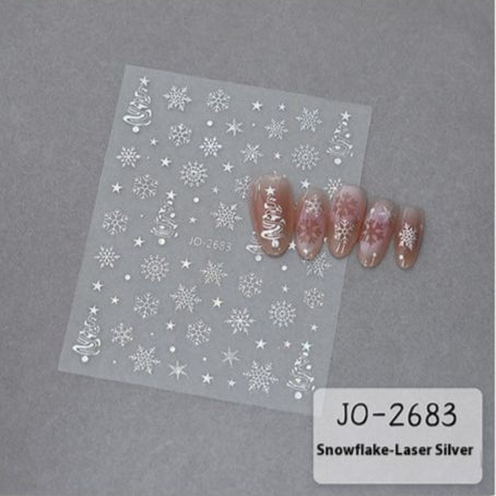 Nail Sticker - 2683 - Christmas - Silver