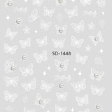 Nail Sticker 3D - 1448 - Butterfly with Pearls