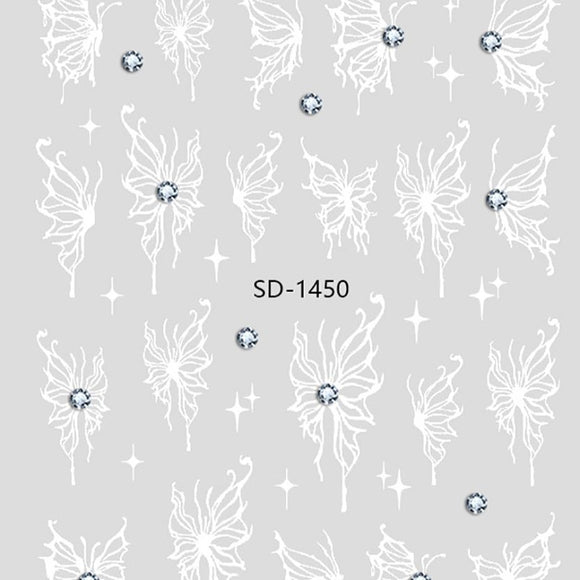 Nail Sticker 3D - 1450 - Butterfly with Rhinestones