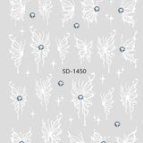 Nail Sticker 3D - 1450 - Butterfly with Rhinestones