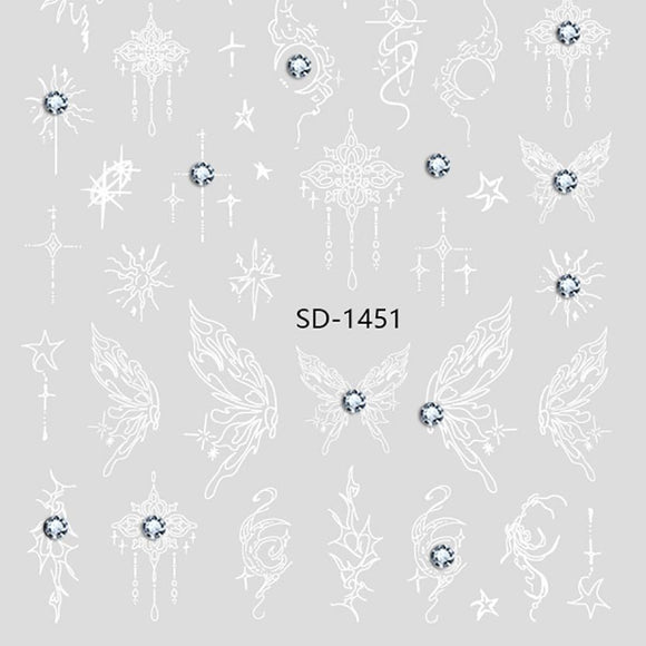 Nail Sticker 3D - 1451 - Butterfly with Rhinestones