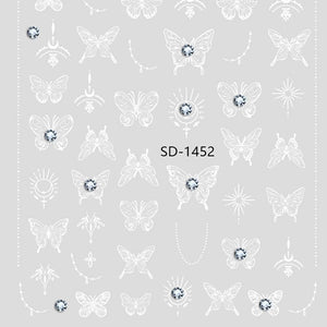 Nail Sticker 3D - 1452 - Butterfly with Rhinestones