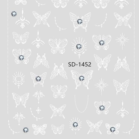 Nail Sticker 3D - 1452 - Butterfly with Rhinestones