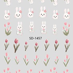Nail Sticker 3D - 1457 - Bunnies