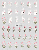 Nail Sticker 3D - 1457 - Bunnies