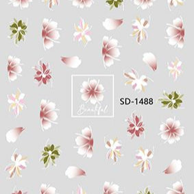 Nail Sticker 3D - 1488 - Flowers