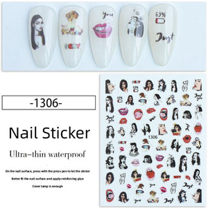 Nail Sticker - 1306 - Faces