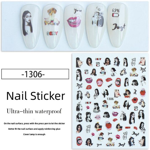 Nail Sticker - 1306 - Faces