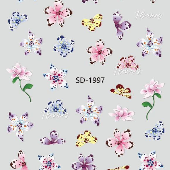 Nail Sticker 3D - 1997 - Flowers