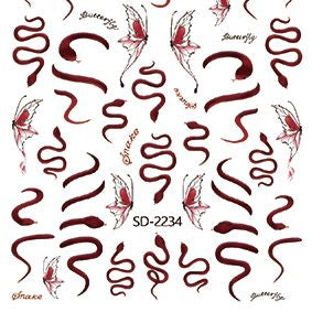 Nail Sticker 3D - 2234 - Snakes