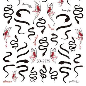 Nail Sticker 3D - 2235 - Snakes