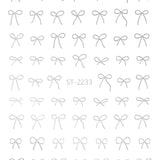 Nail Sticker 3D - 2233 - Bow - Silver
