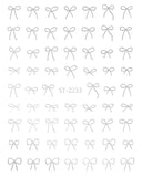 Nail Sticker 3D - 2233 - Bow - Silver
