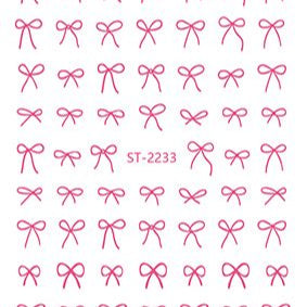 Nail Sticker 3D - 2233 - Bow - Pink