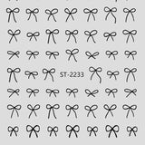 Nail Sticker 3D - 2233 - Bow - Black