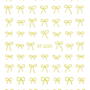 Nail Sticker 3D - 2233 - Bow - Gold