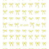 Nail Sticker 3D - 2233 - Bow - Gold