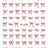 Nail Sticker 3D - 2233 - Bow - Red