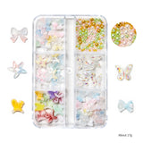 Nail Decoration - Mixed Bows, Starfish & Butterflies - 6 Grid Box