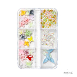 Nail Decoration - Mixed Bows, Starfish & Butterflies - 6 Grid Box
