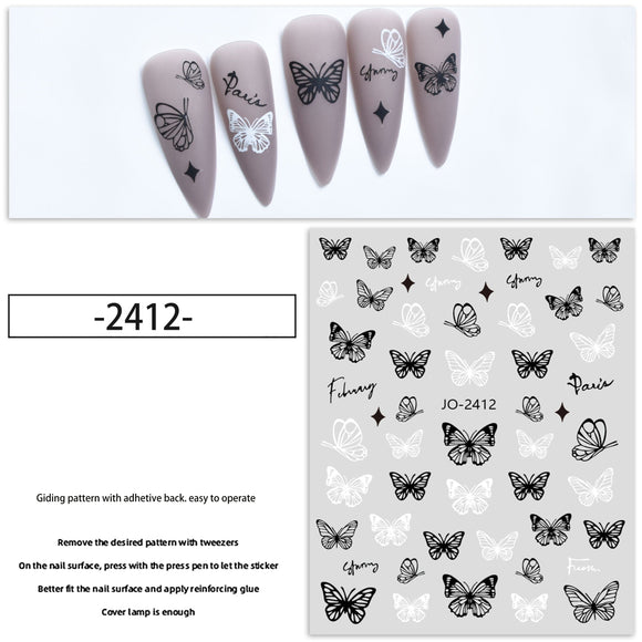 Nail Sticker - 2412 - Butterflies
