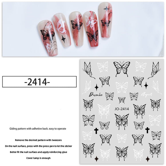 Nail Sticker - 2414 - Butterflies