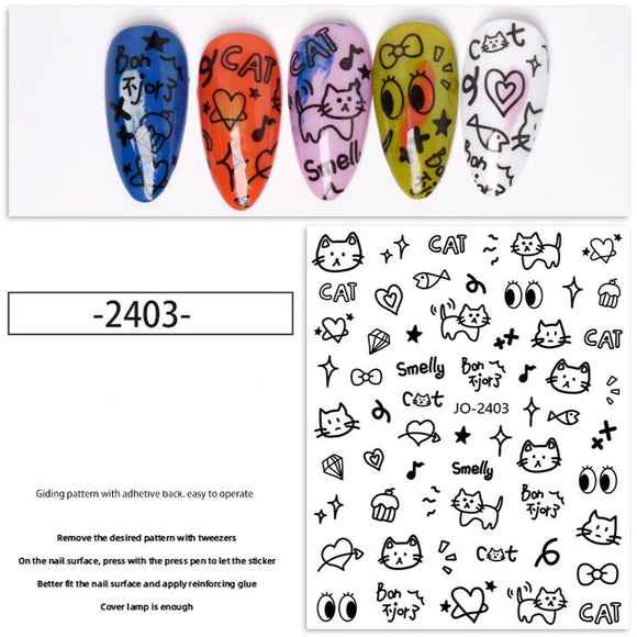 Nail Sticker - 2403 - Kittens