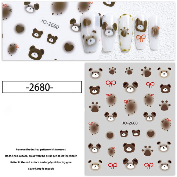 Nail Sticker - 2680 - Bears & Paws
