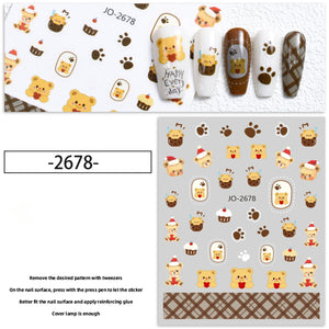 Nail Sticker - 2678 - Bears & Paws