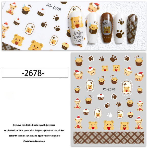Nail Sticker - 2678 - Bears & Paws