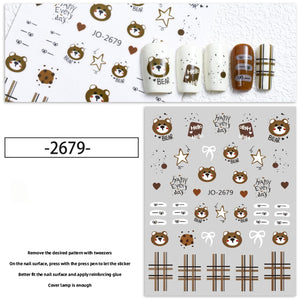 Nail Sticker - 2679 - Bears