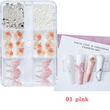 6 Grid Nail Art - Pearl/Flower/Butterfly