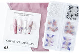 6 Grid Nail Art - Pearl/Flower/Butterfly