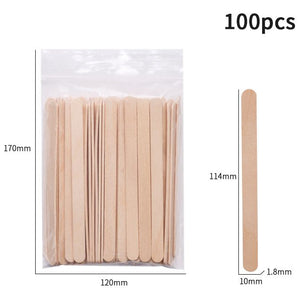 Disposable Wooden Spatula (For Waxing) - Small Applicator - 114x10mm - 100pcs