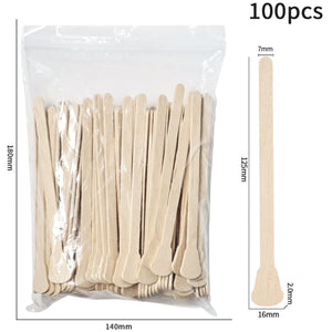 Disposable Wooden Spatula (For Waxing) - Small Applicator - 125x16mm - 100pcs