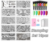 Stamping Combo - 18pcs - VL Series & Glow in the dark stamping Gel