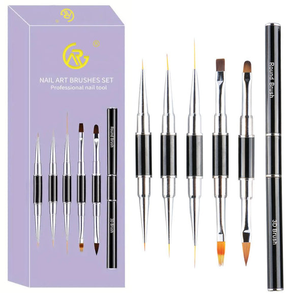 Drawing / Striping Brush Set - Double sided - 5pcs
