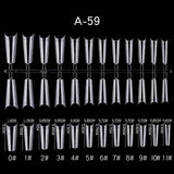 Coffin - XL Long Half Cover Nail Tips - 500pcs - (A-59)