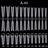 Coffin - XXXL Long Half Cover Nail Tips - 500pcs - (A-43)