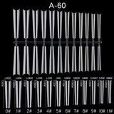 Coffin - XXXL Long Half Cover Nail Tips - 500pcs - (A-60)