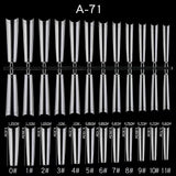 Coffin - XXXL Long Half Cover Nail Tips - 500pcs - (A-71)