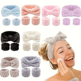Facial Cleansing - Wrist Bands & Bow Headband - Set