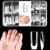 Coffin - Medium - French Full Cover Nail Tips - Clear - 120pcs